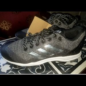 Adidas Poweralley5 Cleats Black Gray AQ0248 6.5